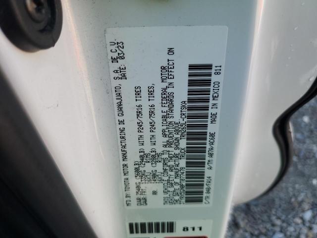 3TYRX5GN0PT077478 - 2023 TOYOTA TACOMA ACCESS CAB თეთრი ფოტო 12