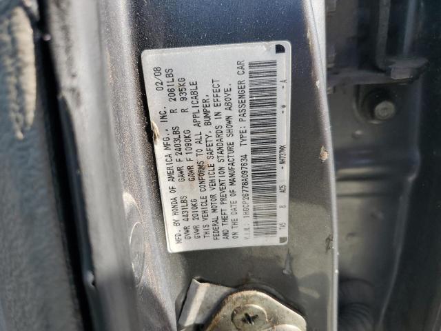 1HGCP26778A097634 - 2008 HONDA ACCORD EX GRAY photo 13