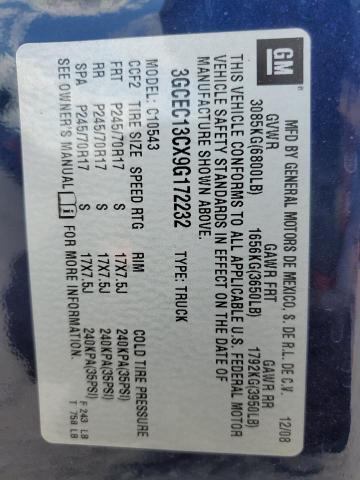 3GCEC13CX9G172232 - 2009 CHEVROLET SILVERADO C1500 BLUE photo 12