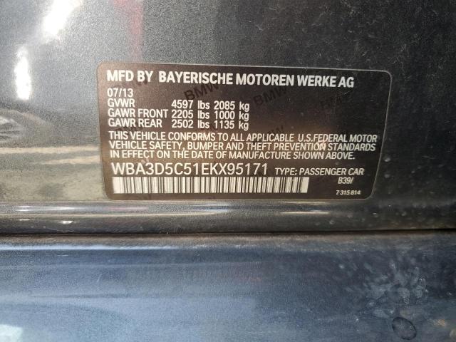 WBA3D5C51EKX95171 - 2014 BMW 328 D XDRIVE GRAY photo 12