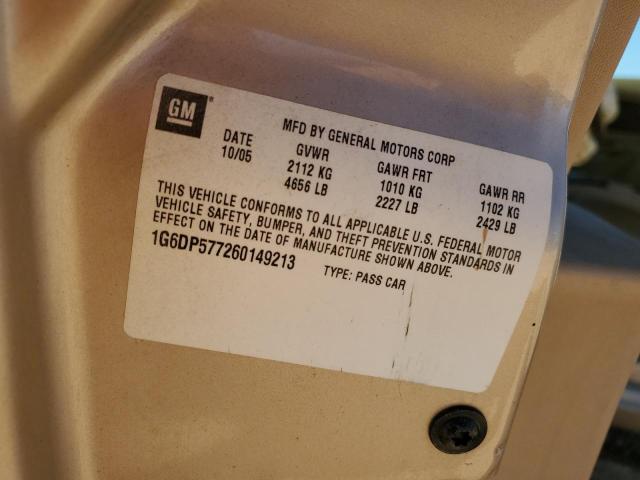 1G6DP577260149213 - 2006 CADILLAC CTS HI FEATURE V6 GOLD photo 12
