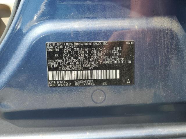 2T3DK4DV2AW032065 - 2010 TOYOTA RAV4 LIMITED 蓝色 照片 13