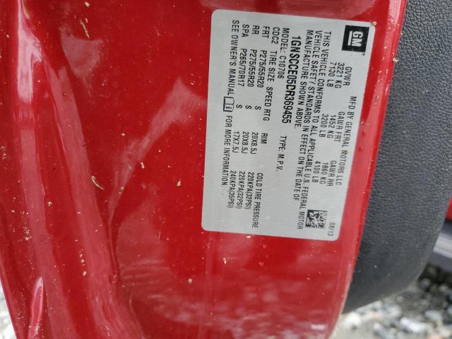 1GNSCCE05DR369455 - 2013 CHEVROLET TAHOE C1500 LTZ RED photo 13