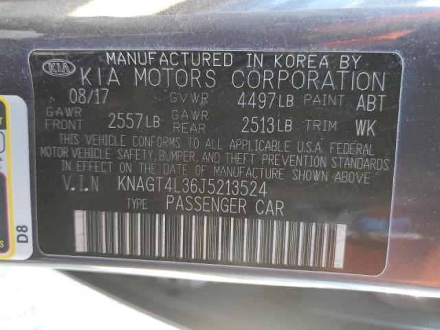 KNAGT4L36J5213524 - 2018 KIA OPTIMA LX GRAY photo 13