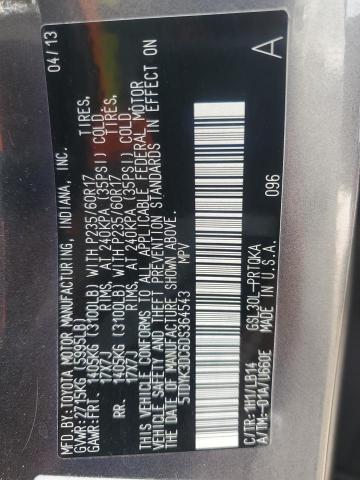 5TDYK3DC6DS364543 - 2013 TOYOTA SIENNA XLE GRAY photo 14