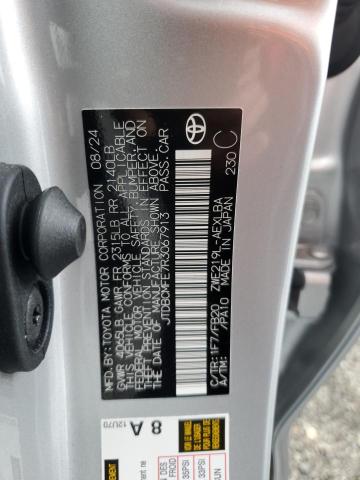 JTDBCMFE7R3067913 - 2024 TOYOTA COROLLA LE ვერცხლისფერი ფოტო 12