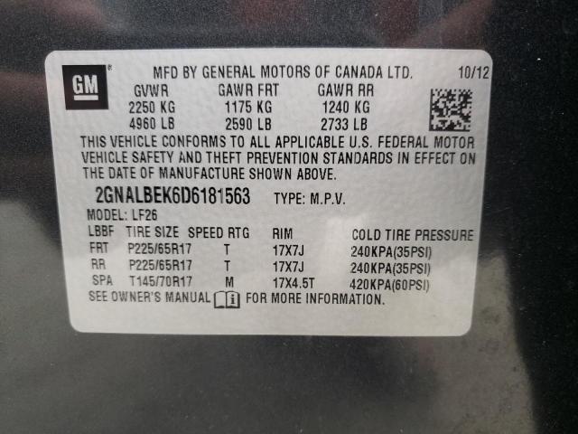 2GNALBEK6D6181563 - 2013 CHEVROLET EQUINOX LS BLACK photo 12