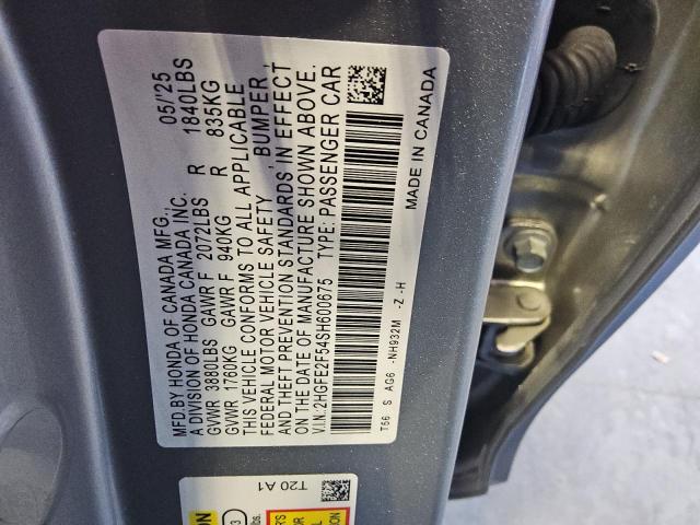 2HGFE2F54SH600675 - 2025 HONDA CIVIC SPORT SILVER photo 12