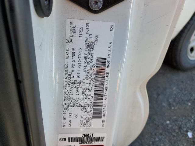 5TFTX4CN7FX056914 - 2015 TOYOTA TACOMA ACCESS CAB Ақ фото 12