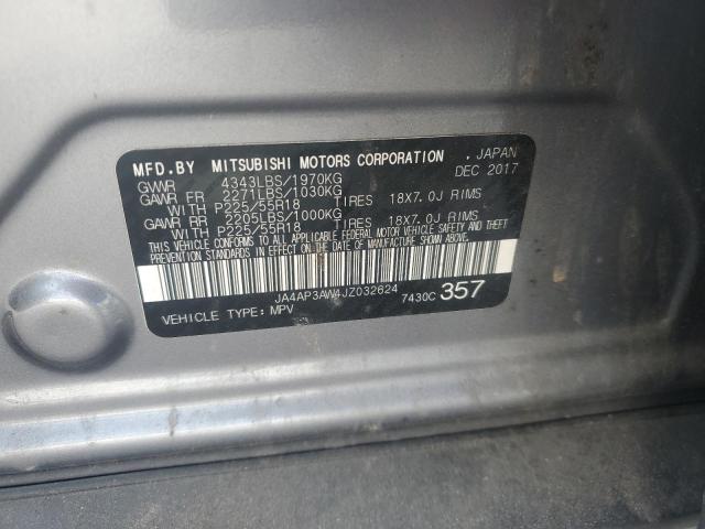 JA4AP3AW4JZ032624 - 2018 MITSUBISHI OUTLANDER ES ნაცრისფერი ფოტო 13