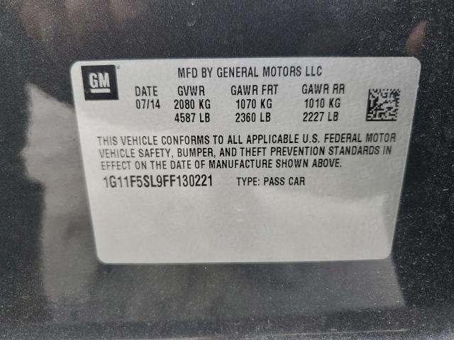 1G11F5SL9FF130221 - 2015 CHEVROLET MALIBU LTZ შავი ფოტო 12