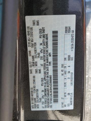 1FMCU9J93HUD56980 - 2017 FORD ESCAPE TITANIUM 灰色 照片 14