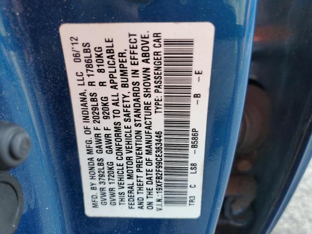 19XFB2F99CE363446 - 2012 HONDA CIVIC EXL 蓝色 照片 12