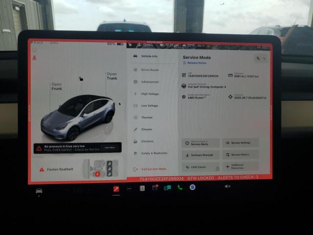 7SAYGDEE2SF299024 - 2025 TESLA MODEL Y Boz foto 9