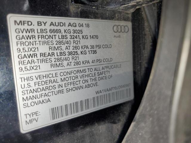 WA1VAAF70JD040967 - 2018 AUDI Q7 PRESTIGE BLACK photo 14