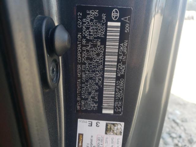 JTKJF5C78C3039424 - 2012 TOYOTA SCION TC 灰色 照片 12