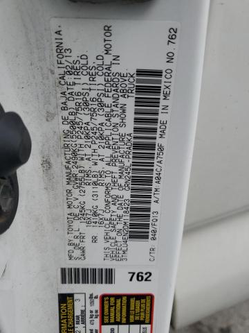 3TMLU4EN2DM118423 - 2013 TOYOTA TACOMA DOUBLE CAB 白色 照片 12