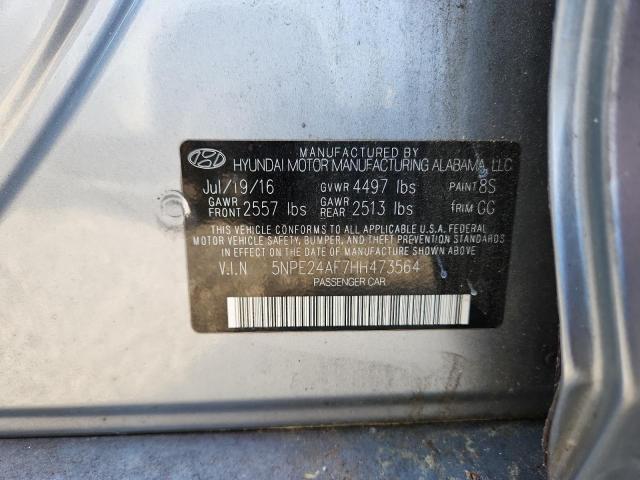 5NPE24AF7HH473564 - 2017 HYUNDAI SONATA SE 灰色 照片 12