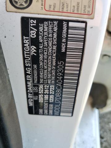 WDDLJ7DB8CA049305 - 2012 MERCEDES-BENZ CLS 550 WHITE photo 12