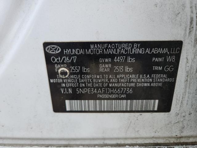 5NPE34AF1JH667736 - 2018 HYUNDAI SONATA SPORT Білий фото 13