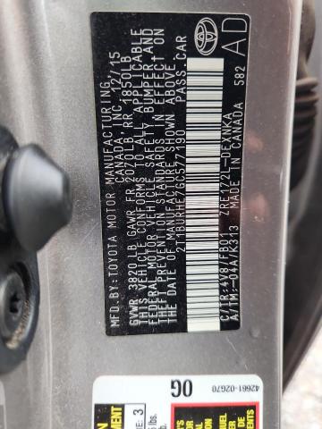 2T1BURHE7GC577190 - 2016 TOYOTA COROLLA L GOLD photo 13