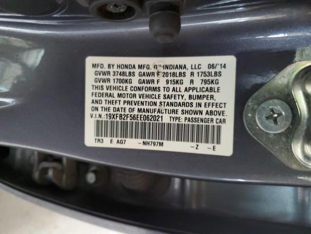 19XFB2F56EE062021 - 2014 HONDA CIVIC LX 灰色 照片 12