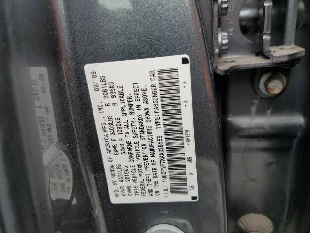 1HGCP2F7XAA028555 - 2010 HONDA ACCORD EX GRAY photo 12