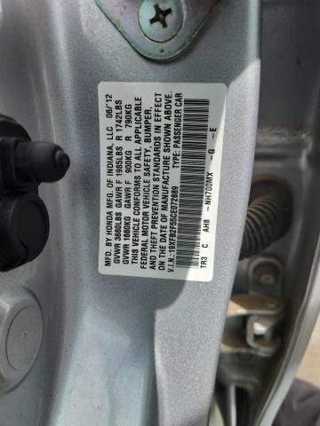 19XFB2F55CE072889 - 2012 HONDA CIVIC LX SILVER photo 12