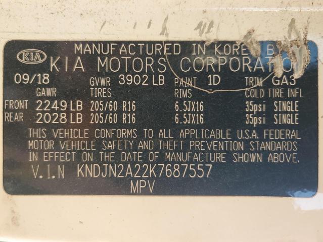 KNDJN2A22K7687557 - 2019 KIA SOUL 白色 照片 12