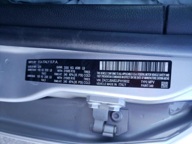 ZACCJBAB2JPH19932 - 2018 JEEP RENEGADE SPORT Արծաթագույն լուսանկար 13