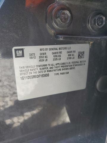 1G11D5SR6DF163930 - 2013 CHEVROLET MALIBU 1LT 灰色 照片 12