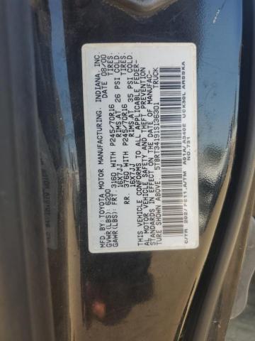 5TBRT34191S136301 - 2001 TOYOTA TUNDRA ACCESS CAB შავი ფოტო 12