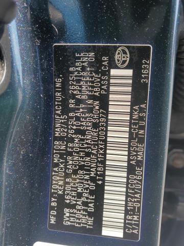 4T1BF1FKXFU033977 - 2015 TOYOTA CAMRY LE BLACK photo 12