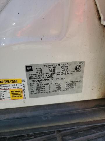 1GKKRRKD9DJ156478 - 2013 GMC ACADIA SLT-1 თეთრი ფოტო 13