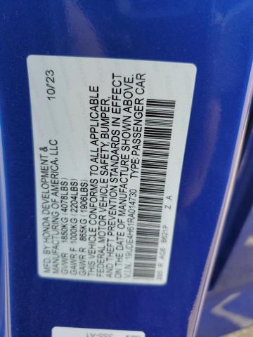 19UDE4H61RA014730 - 2024 ACURA INTEGRA A-SPEC TECH BLUE photo 12