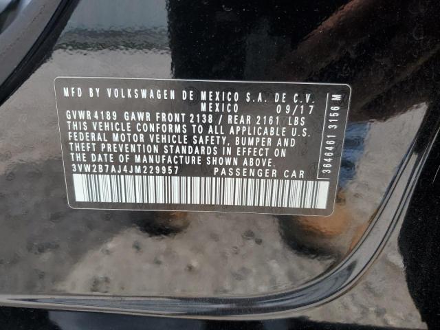 3VW2B7AJ4JM229957 - 2018 VOLKSWAGEN JETTA S Czarny zdjęcie 13