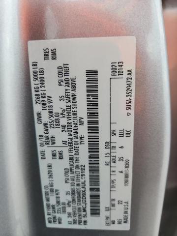 5LMCJ2D9XJUL18192 - 2018 LINCOLN MKC SELECT Gümüş fotoğraf 12