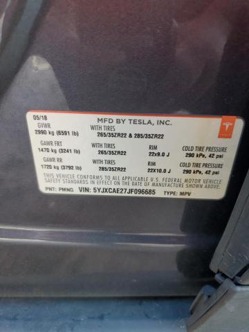 5YJXCAE27JF096685 - 2018 TESLA MODEL X 石墨色 照片 12