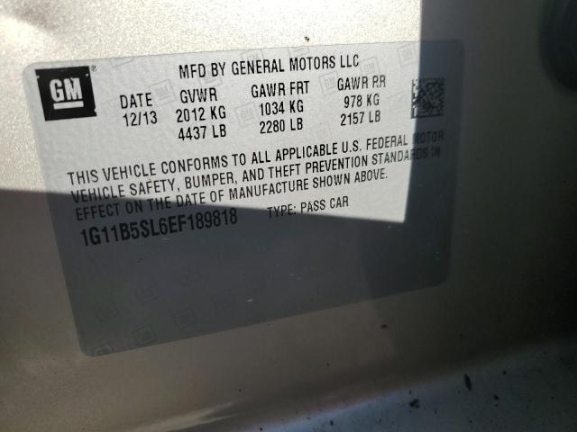 1G11B5SL6EF189818 - 2014 CHEVROLET MALIBU LS BEIGE photo 12