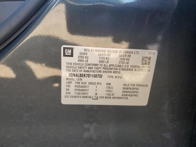 2GNALBEK7D1108702 - 2013 CHEVROLET EQUINOX LS გრაფიტი ფოტო 13