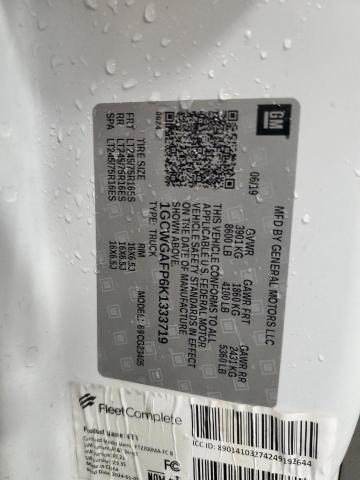 1GCWGAFP6K1333719 - 2019 CHEVROLET EXPRESS G2500 თეთრი ფოტო 13