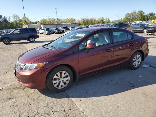 2HGFB2F54CH534025 - 2012 HONDA CIVIC LX BURGUNDY photo 1