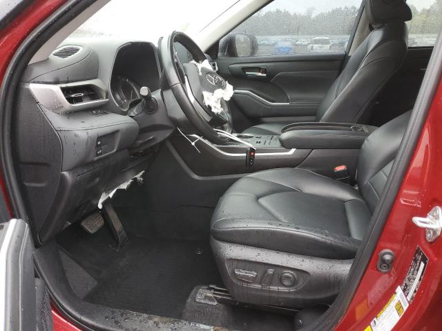 5TDHZRBH8NS584555 - 2022 TOYOTA HIGHLANDER XLE BURGUNDY photo 7