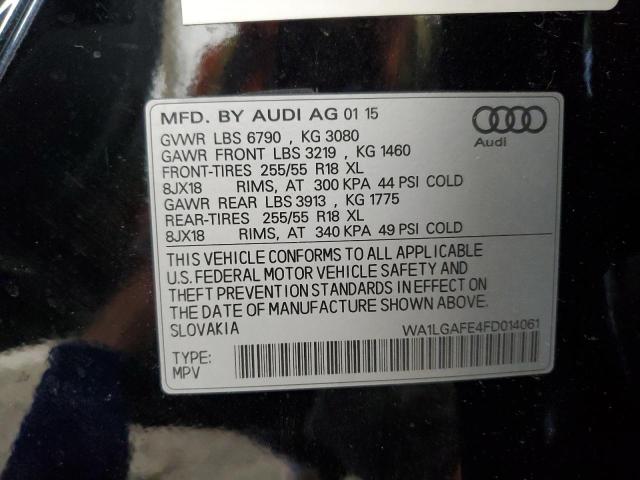 WA1LGAFE4FD014061 - 2015 AUDI Q7 PREMIUM PLUS შავი ფოტო 13