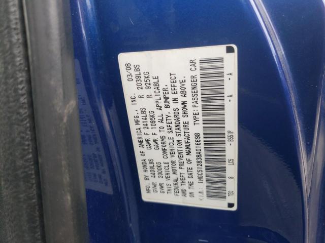 1HGCS12838A016698 - 2008 HONDA ACCORD EXL BLUE photo 13