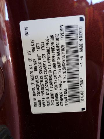 3CZRM3H57GG717895 - 2016 HONDA CR-V EX BURGUNDY photo 12