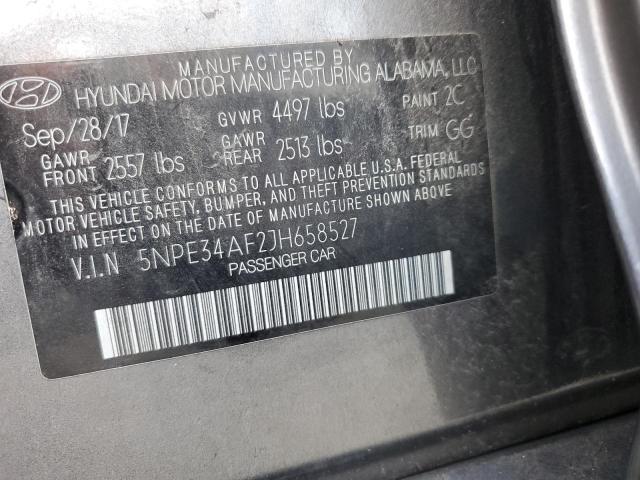 5NPE34AF2JH658527 - 2018 HYUNDAI SONATA SPORT GRAY photo 12