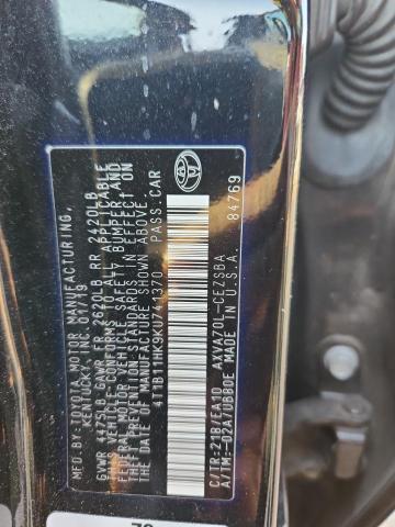 4T1B11HK9KU741370 - 2019 TOYOTA CAMRY L შავი ფოტო 13