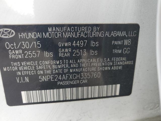 5NPE24AFXGH335760 - 2016 HYUNDAI SONATA SE WHITE photo 12