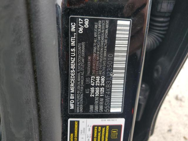 55SWF4KB3JU235010 - 2018 MERCEDES-BENZ C 300 4MATIC BLACK photo 12